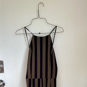 Dynamite Jumpsuit Black with Gold Pinstripe XS